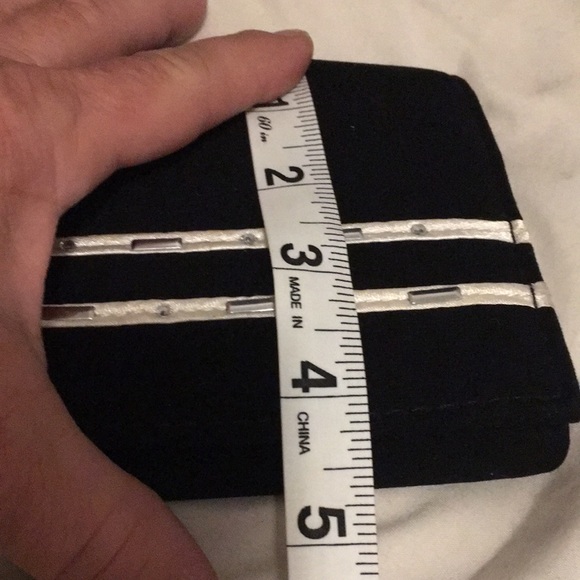 Fifth Sunday Exclusive Vintage Black Velvet Clutch white stripe & silver stripe - Picture 8 of 8